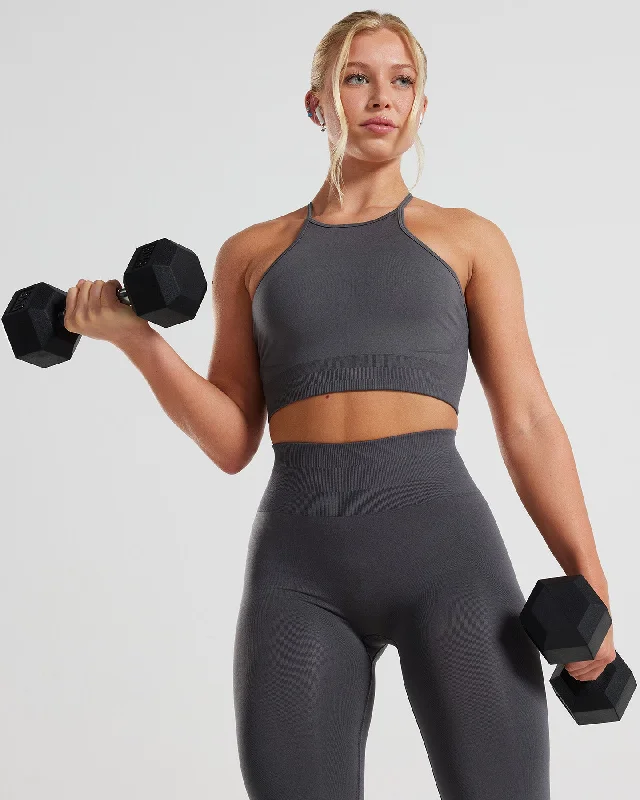 Define Seamless High Neck Bra | Graphite