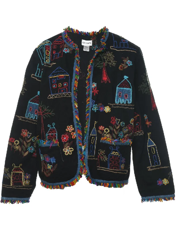 Embroidered Tapestry Multi-Colour Jacket - L