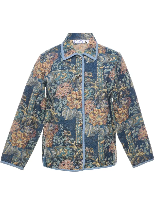 Floral Pattern Tapestry Jacket - M