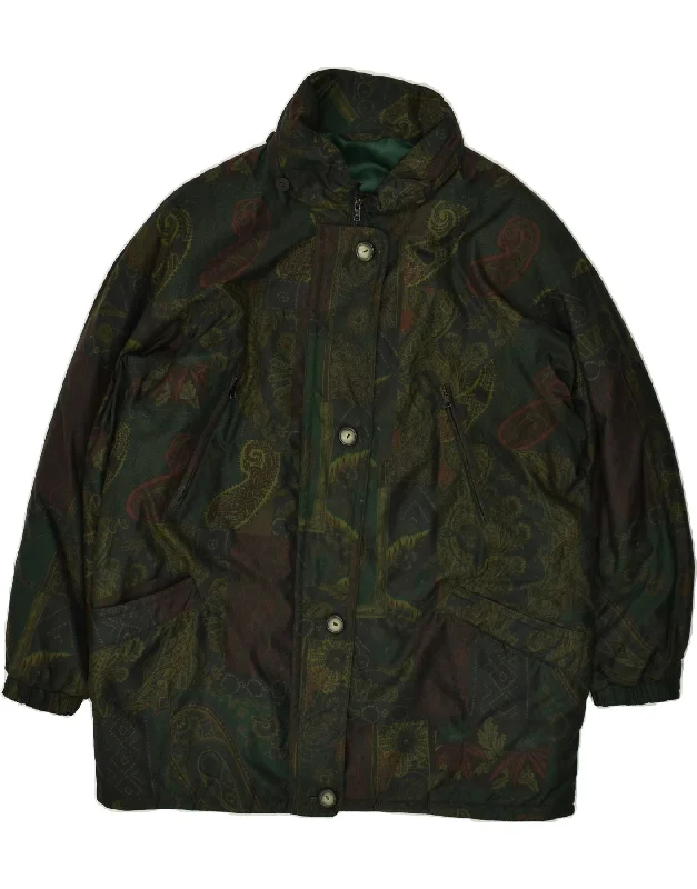 FUCHS & SCHMITT Womens Padded Jacket UK 20 2XL Green Paisley