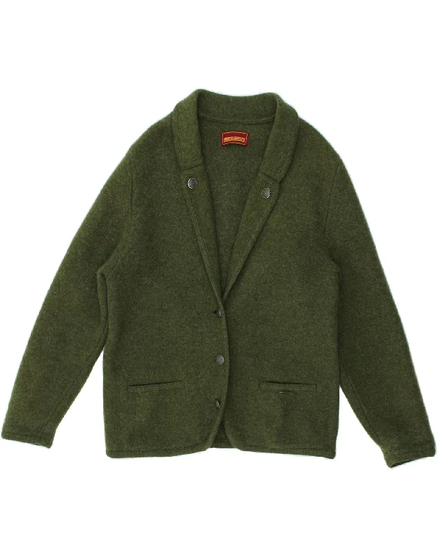 GEIGER Womens 3 Button Blazer Jacket EU 44 XL Green Wool