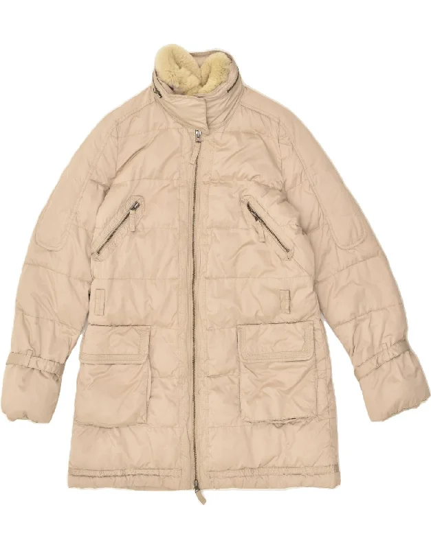 MARLBORO CLASSICS Womens Hooded Padded Coat EU 46 XL Beige Polyester