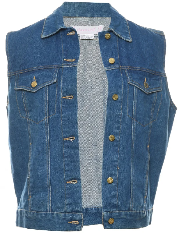 Medium Wash 1990s Denim Vest - M