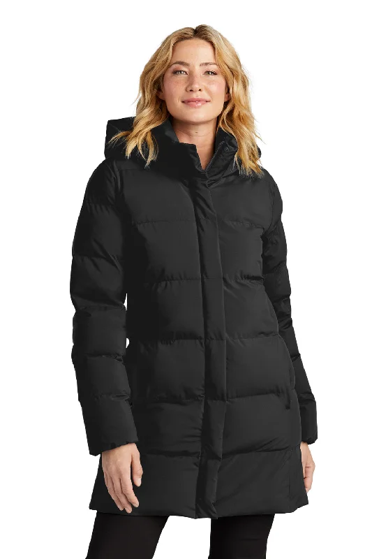 Mercer+Mettle Womens Water Resistant Full Zip Hooded Puffy Parka - Deep Black