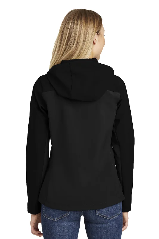 Port Authority Womens Core Wind & Water Resistant Full Zip Hooded Jacket - Black