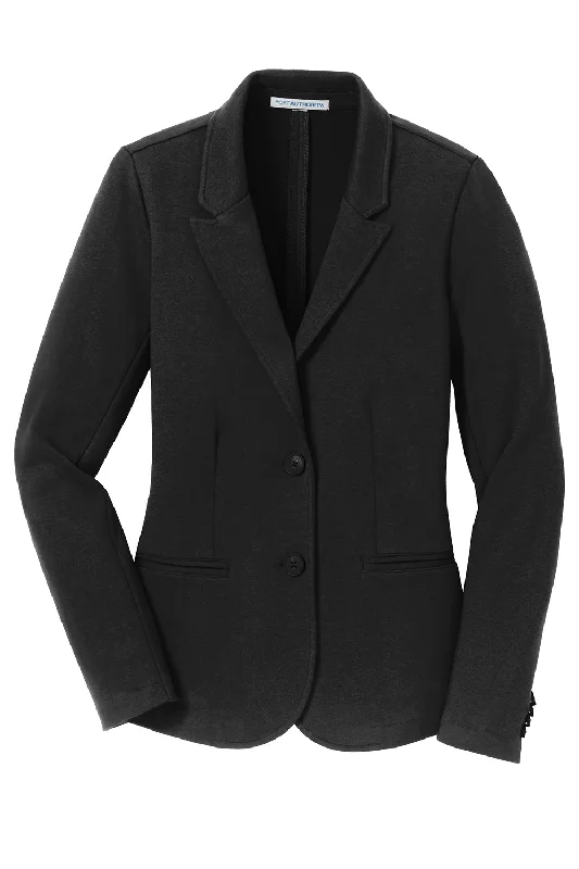 Port Authority Womens Knit Button Down Blazer - Black