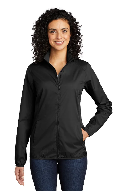 Port Authority Womens Zephyr Wind & Water Resistant Full Zip Jacket - Black