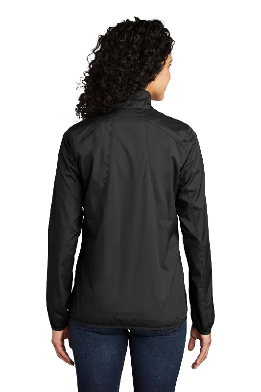 Port Authority Womens Zephyr Wind & Water Resistant Full Zip Jacket - Black