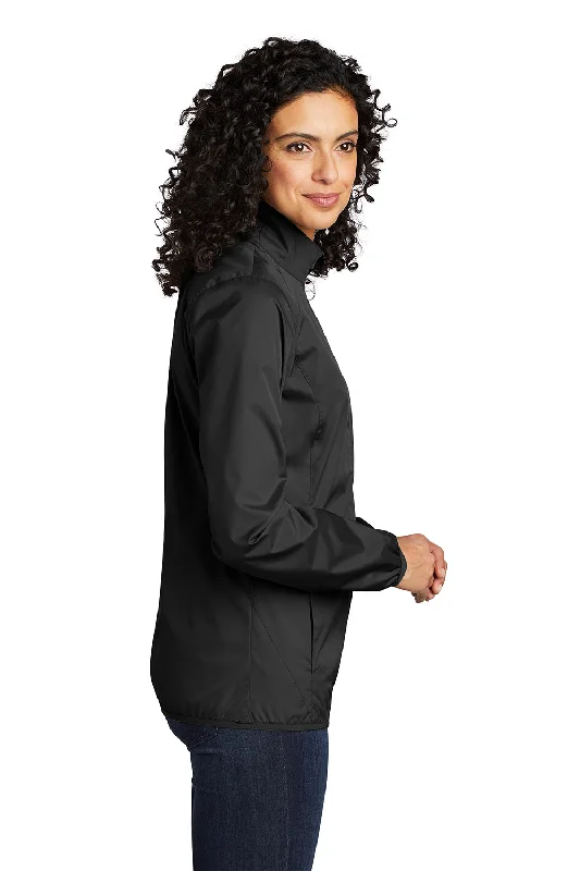 Port Authority Womens Zephyr Wind & Water Resistant Full Zip Jacket - Black