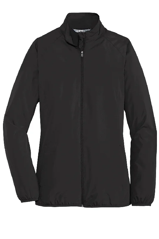 Port Authority Womens Zephyr Wind & Water Resistant Full Zip Jacket - Black