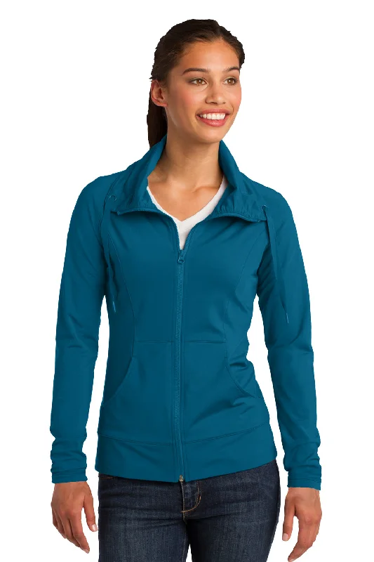 Sport-Tek Womens Sport-Wick Moisture Wicking Full Zip Jacket - Peacock Blue