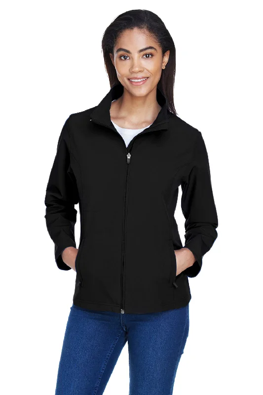 Team 365 Womens Leader Windproof & Waterproof Full Zip Jacket - Black