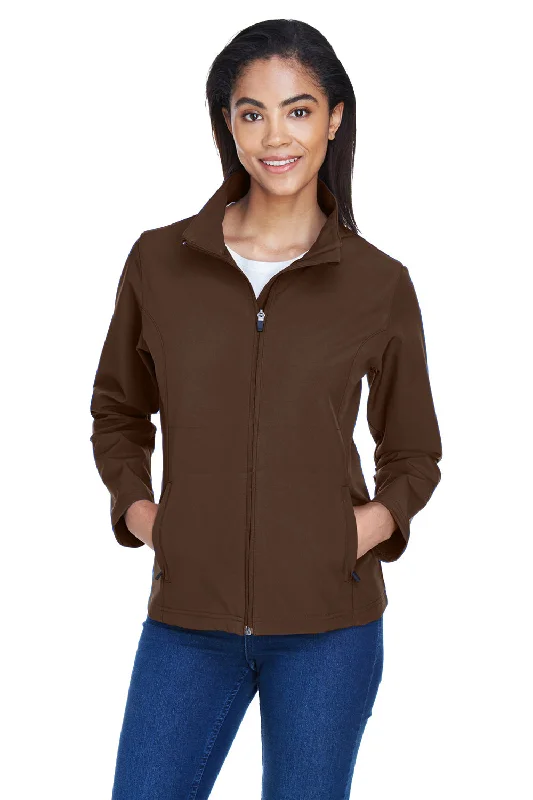 Team 365 Womens Leader Windproof & Waterproof Full Zip Jacket - Dark Brown