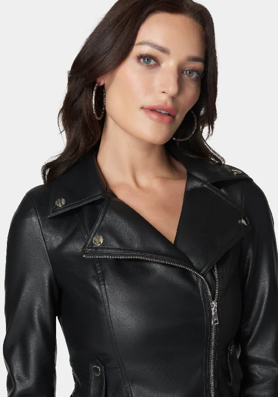 Vegan Leather Moto Peplum Jacket