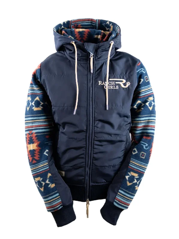 Women's Proshield Charlee Sweat Jacket Southwest Print In Teal Blue/navy