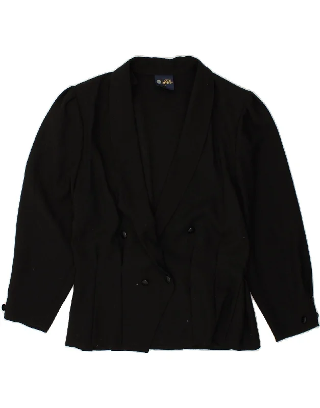 YOUR SIXTH SENSE Womens Double Breasted Blazer Jacket EU 38 Medium Black