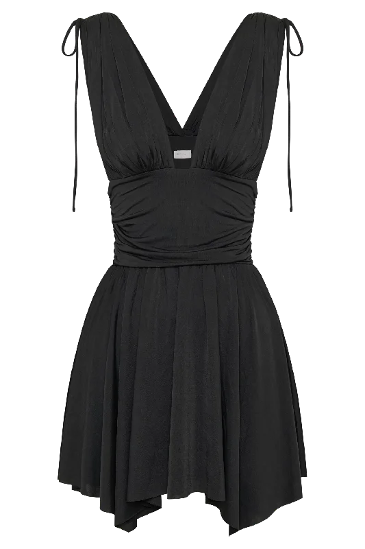 Anya Slinky A-Line Mini Dress - Black