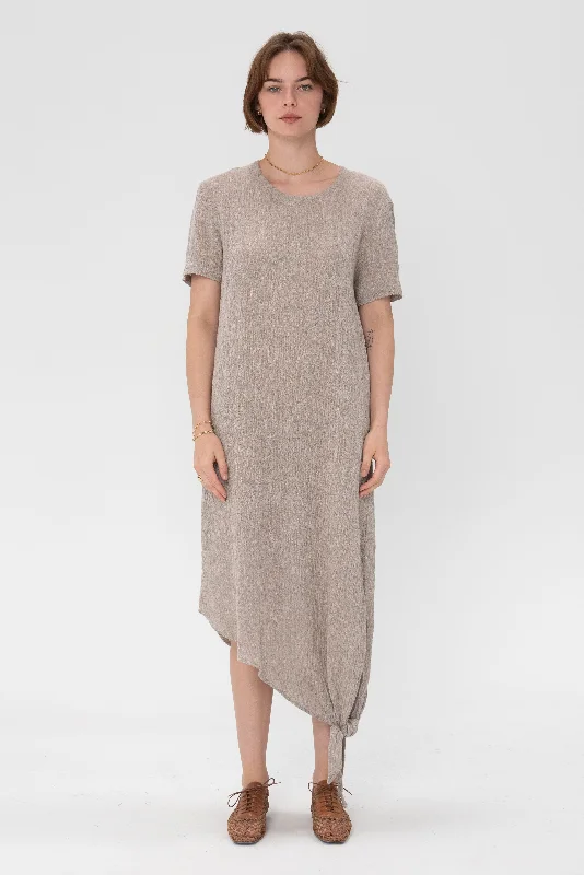 Side Tie Dress, Ash