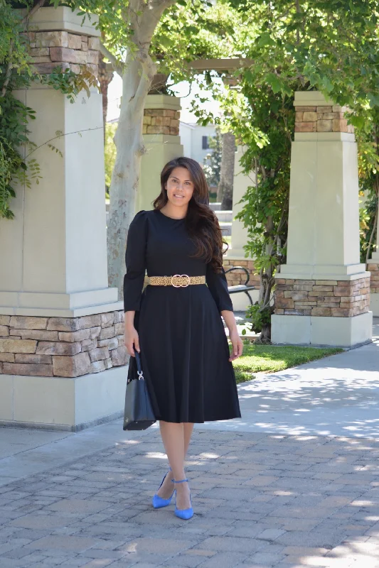 Capri Black Puff Sleeve Dress