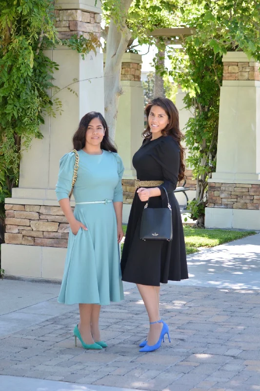 Capri Black Puff Sleeve Dress