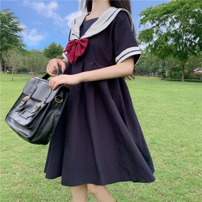 College style navy collar dress yv43251