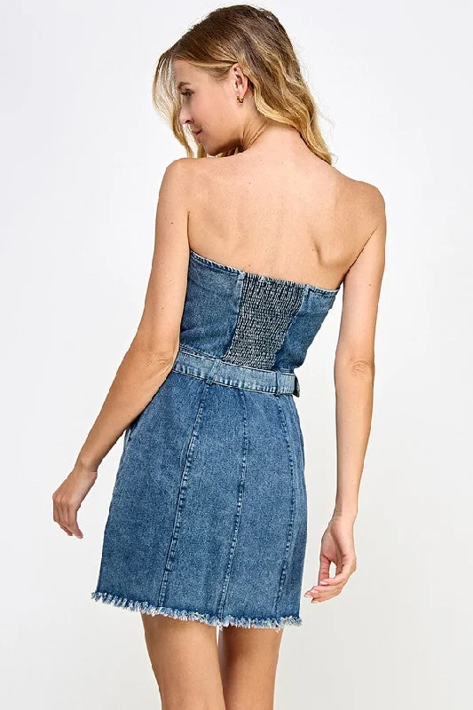 Giddy Up Strapless Denim Dress FINAL SALE