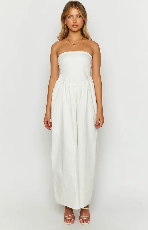 Jazlynn White Strapless Maxi Dress