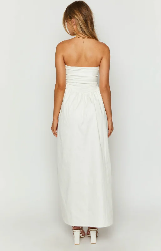 Jazlynn White Strapless Maxi Dress