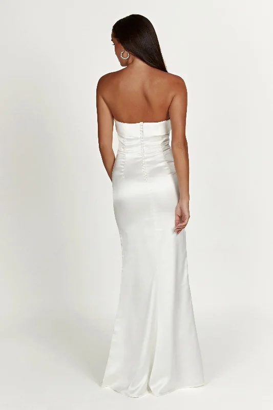 Kaitlin Strapless Gown - White