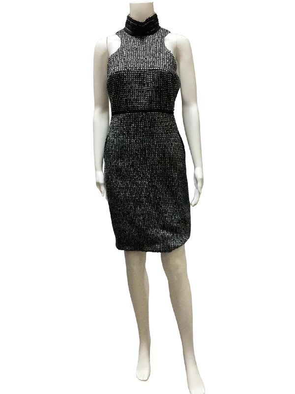 Karl Lagerfield Black Tweed Dress Size: 4