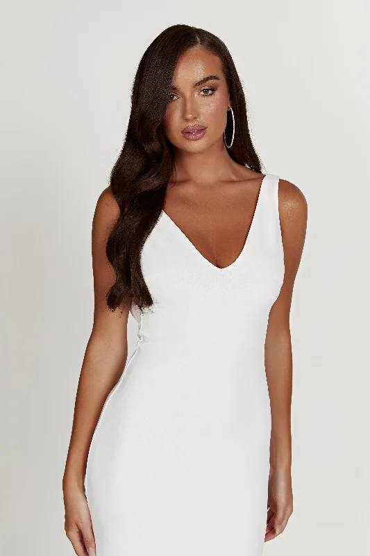 Kyla Low Back Gown - White