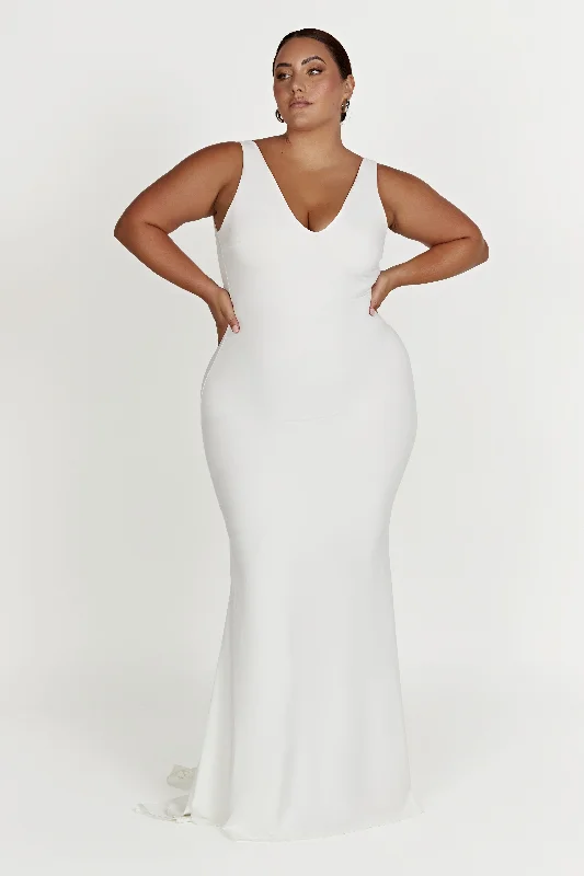 Kyla Low Back Gown - White