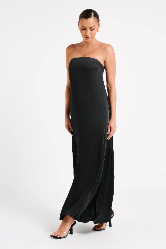 Luisa Strapless Maxi Dress - Black