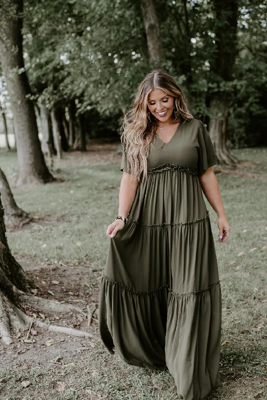 ECB Exclusive: Making Memories Maxi Dress, Olive