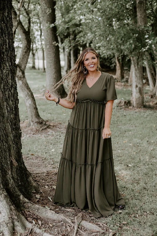 ECB Exclusive: Making Memories Maxi Dress, Olive