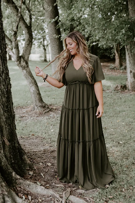 ECB Exclusive: Making Memories Maxi Dress, Olive