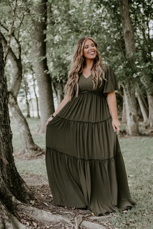 ECB Exclusive: Making Memories Maxi Dress, Olive