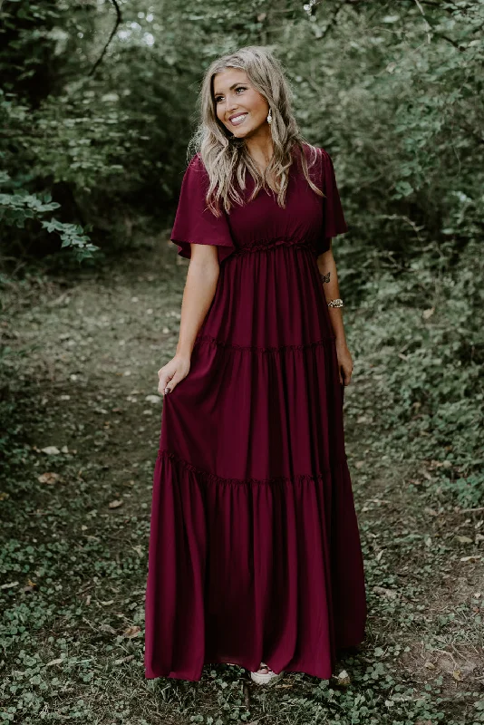 ECB Exclusive: Making Memories Maxi Dress, Wine