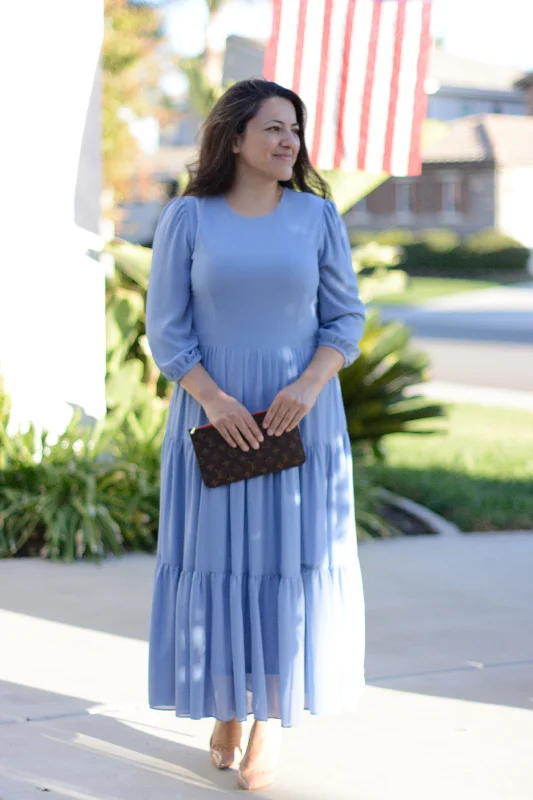 Marbella Warm Classic Blue Maxi Dress