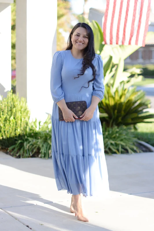 Marbella Warm Classic Blue Maxi Dress