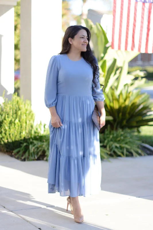 Marbella Warm Classic Blue Maxi Dress