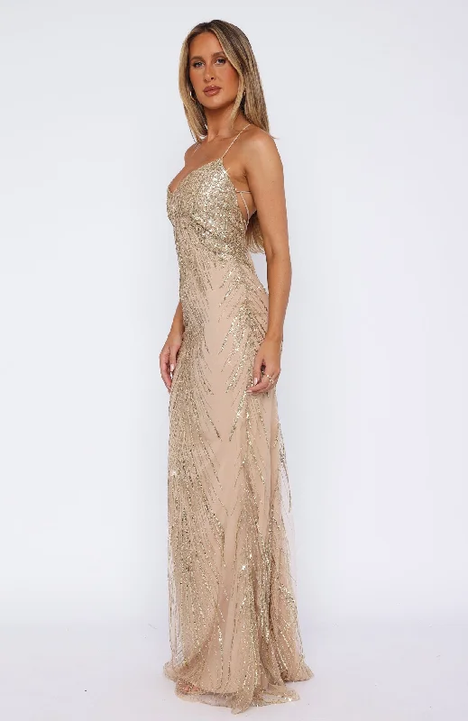 Reaching Out Maxi Dress Gold