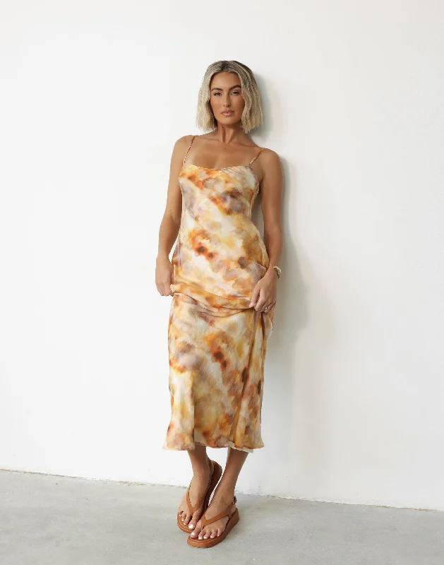 Rosette Maxi Dress (Afterglow)