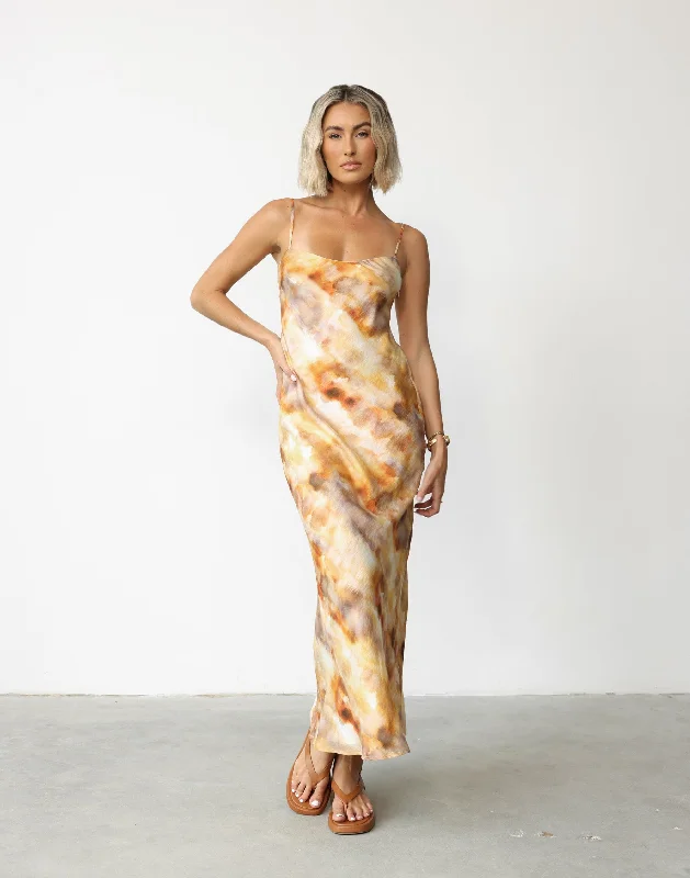 Rosette Maxi Dress (Afterglow)