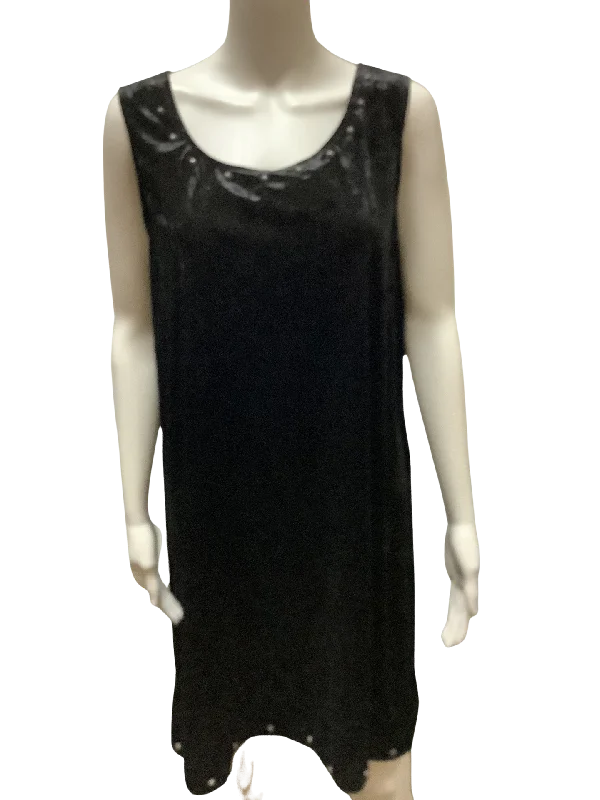 Silverado Black Rivet Velvet Dress Size: L