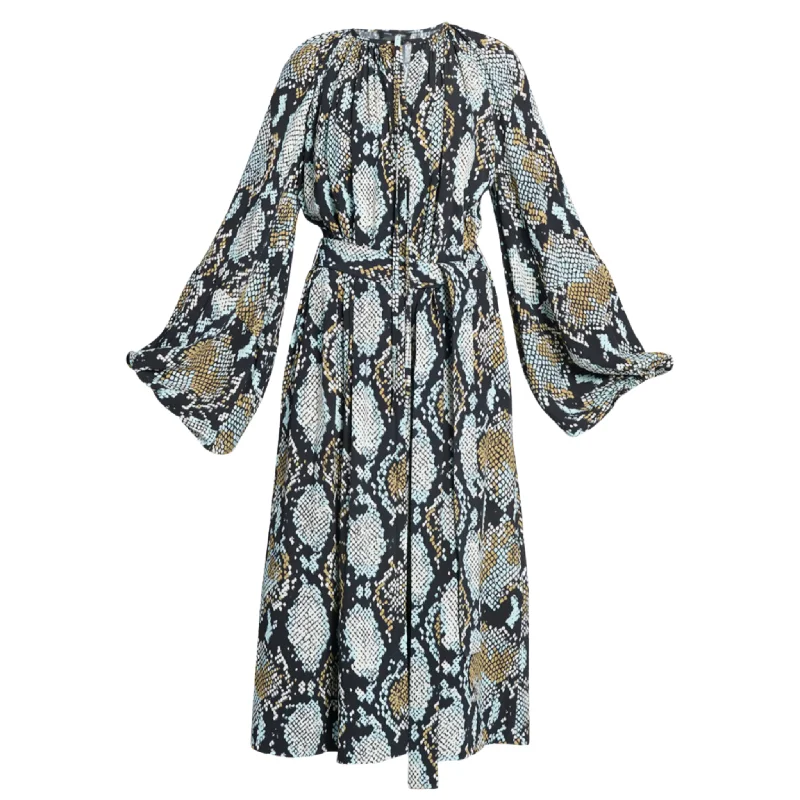 Snake Print Shirt Dress