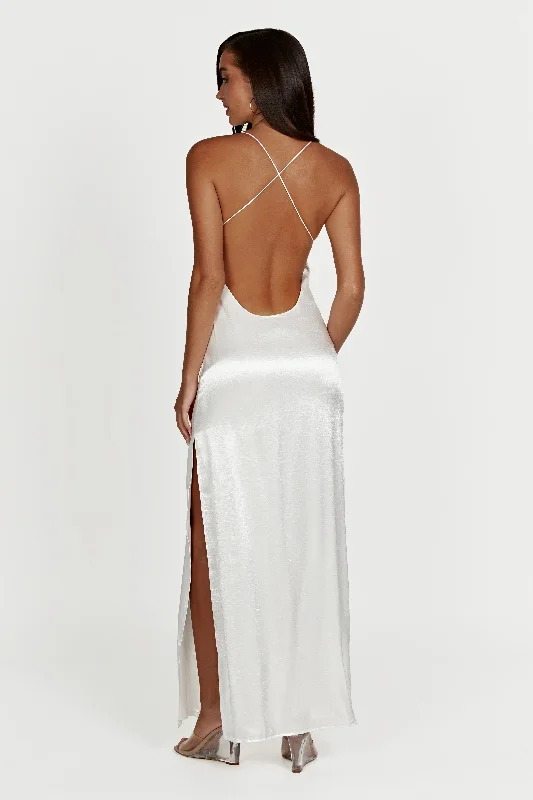 Whitney Wetlook Maxi Dress - White