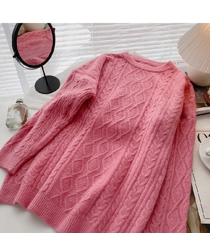 New Korean simple and versatile loose long sleeve Pullover Top  5957