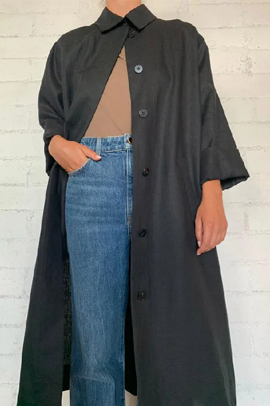 Black Slit Back Duster (Sold Out)