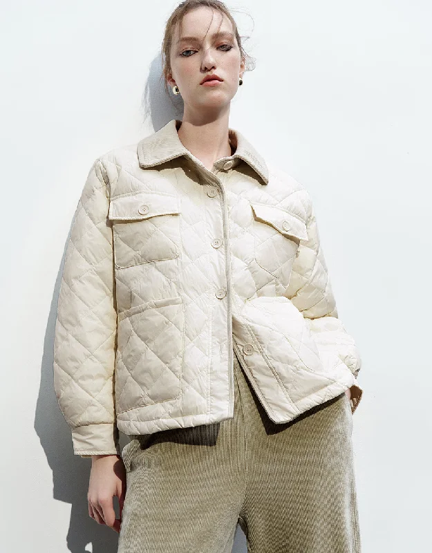 Button Up Quilted Down Jacket